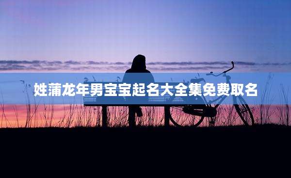 姓蒲龙年男宝宝起名大全集免费取名