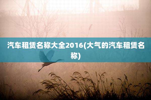 汽车租赁名称大全2016(大气的汽车租赁名称)