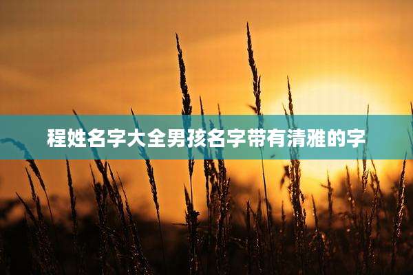 程姓名字大全男孩名字带有清雅的字