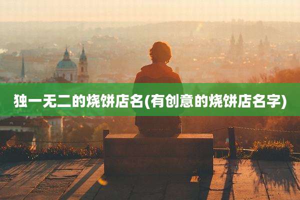 独一无二的烧饼店名(有创意的烧饼店名字)