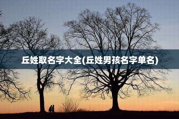 丘姓取名字大全(丘姓男孩名字单名)