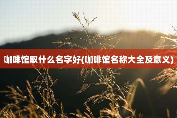 咖啡馆取什么名字好(咖啡馆名称大全及意义)