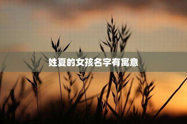 姓夏的女孩名字有寓意