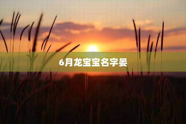 6月龙宝宝名字晏