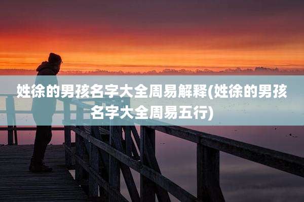 姓徐的男孩名字大全周易解释(姓徐的男孩名字大全周易五行)