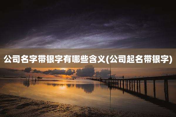 公司名字带银字有哪些含义(公司起名带银字)