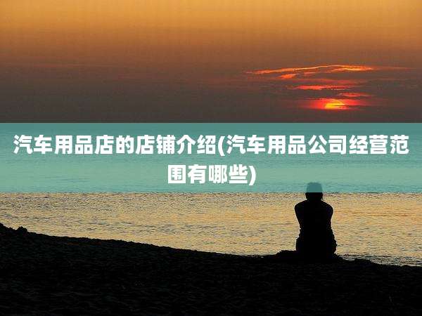 汽车用品店的店铺介绍(汽车用品公司经营范围有哪些)