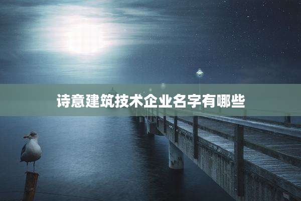 诗意建筑技术企业名字有哪些