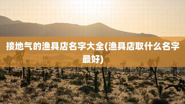 接地气的渔具店名字大全(渔具店取什么名字最好)