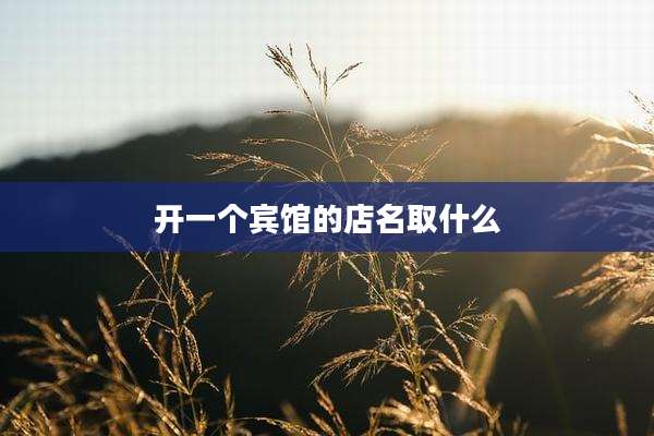 开一个宾馆的店名取什么