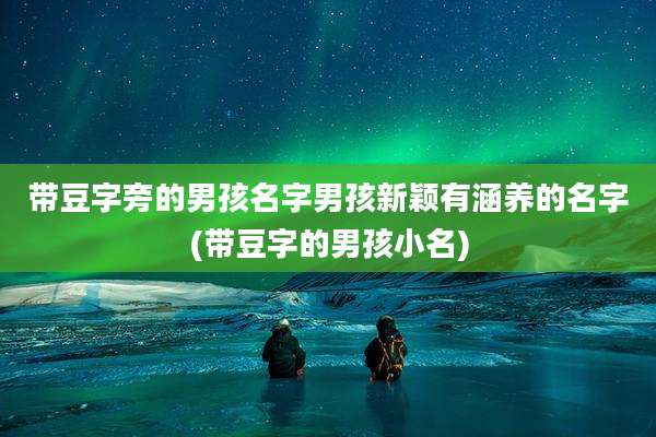 带豆字旁的男孩名字男孩新颖有涵养的名字(带豆字的男孩小名)