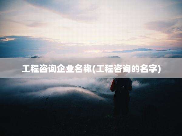 工程咨询企业名称(工程咨询的名字)