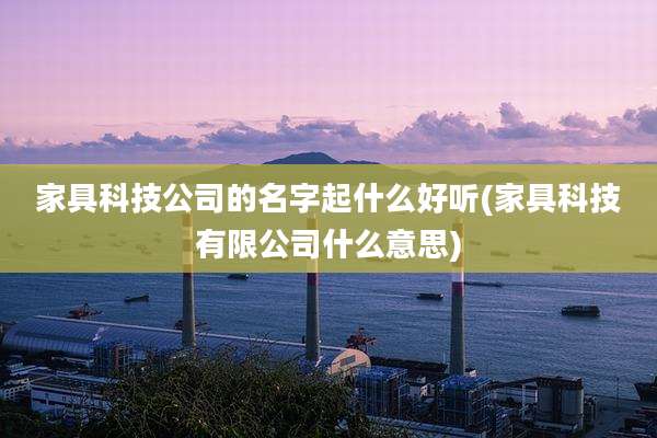 家具科技公司的名字起什么好听(家具科技有限公司什么意思)