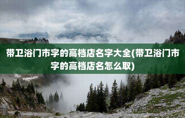 带卫浴门市字的高档店名字大全(带卫浴门市字的高档店名怎么取)