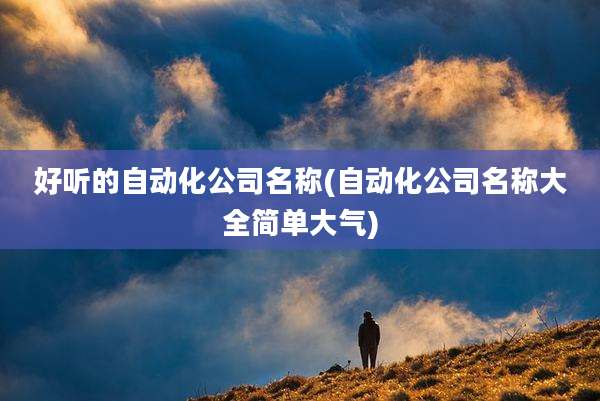 好听的自动化公司名称(自动化公司名称大全简单大气)