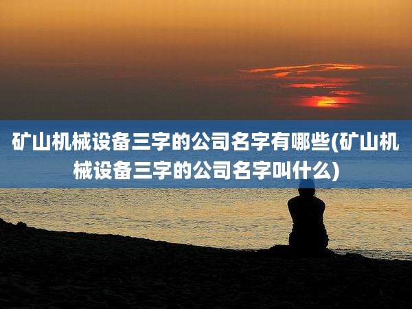 矿山机械设备三字的公司名字有哪些(矿山机械设备三字的公司名字叫什么)