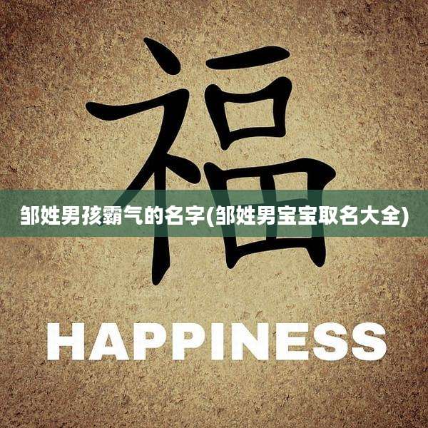 邹姓男孩霸气的名字(邹姓男宝宝取名大全)