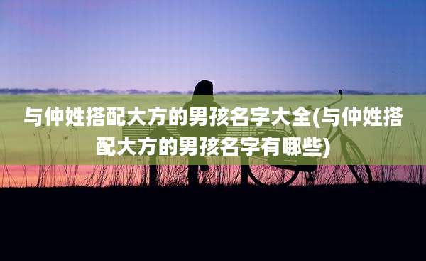 与仲姓搭配大方的男孩名字大全(与仲姓搭配大方的男孩名字有哪些)