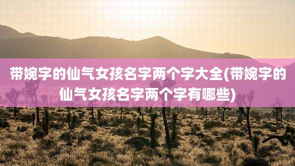 带婉字的仙气女孩名字两个字大全(带婉字的仙气女孩名字两个字有哪些)