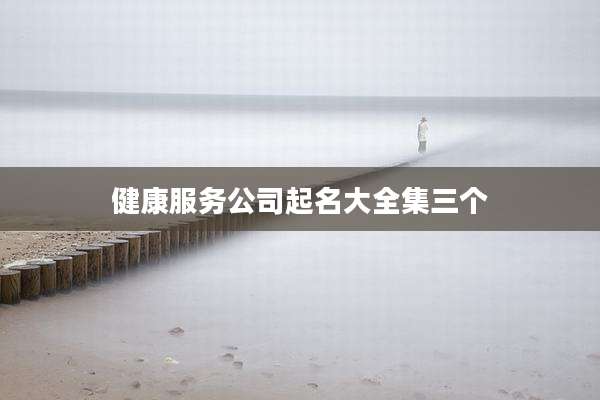 健康服务公司起名大全集三个