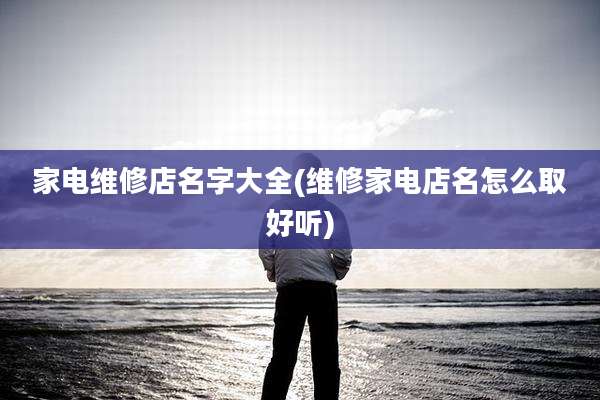 家电维修店名字大全(维修家电店名怎么取好听)