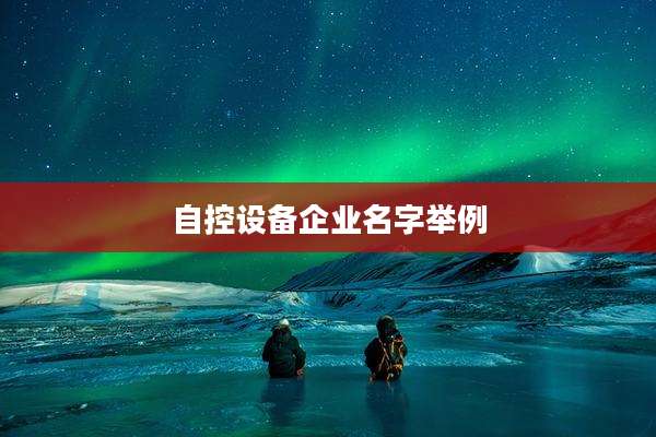 自控设备企业名字举例