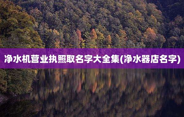 净水机营业执照取名字大全集(净水器店名字)