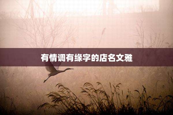 有情调有缘字的店名文雅