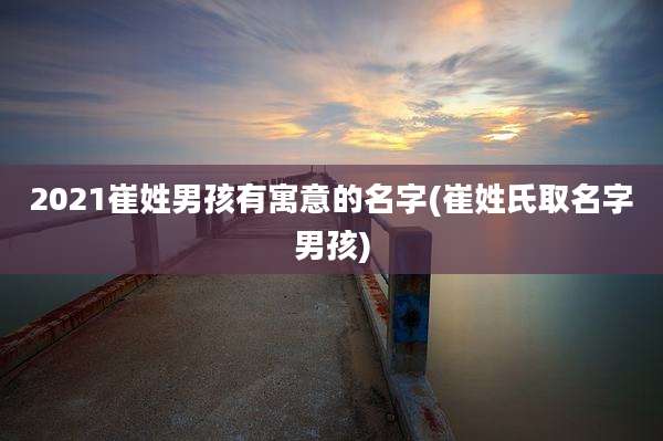 2021崔姓男孩有寓意的名字(崔姓氏取名字男孩)