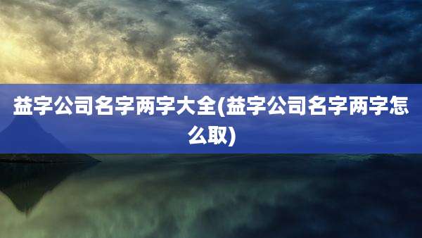 益字公司名字两字大全(益字公司名字两字怎么取)