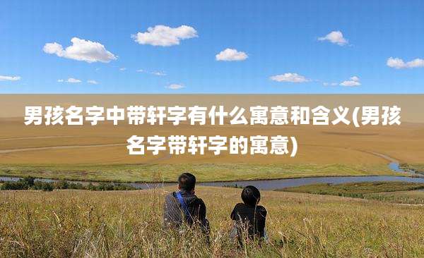 男孩名字中带轩字有什么寓意和含义(男孩名字带轩字的寓意)