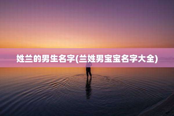 姓兰的男生名字(兰姓男宝宝名字大全)