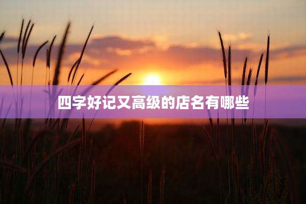四字好记又高级的店名有哪些