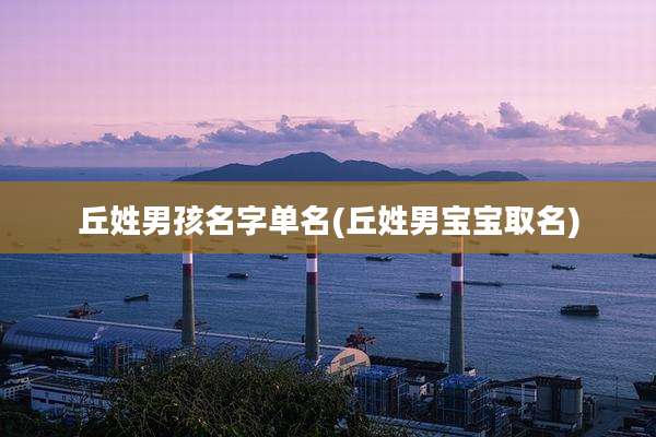 丘姓男孩名字单名(丘姓男宝宝取名)