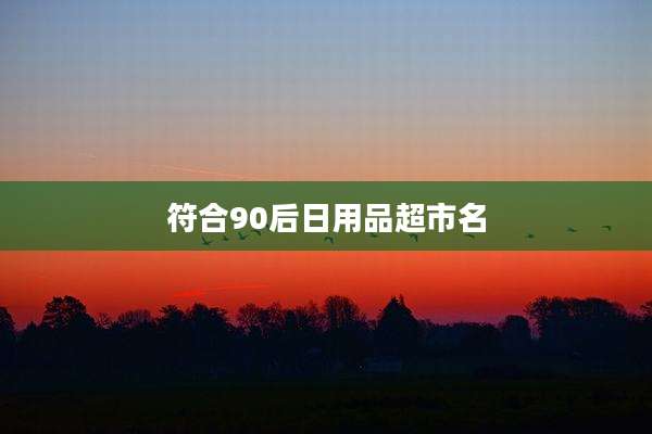 符合90后日用品超市名