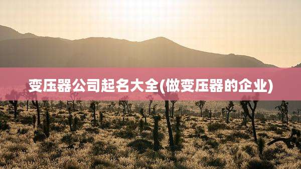 变压器公司起名大全(做变压器的企业)