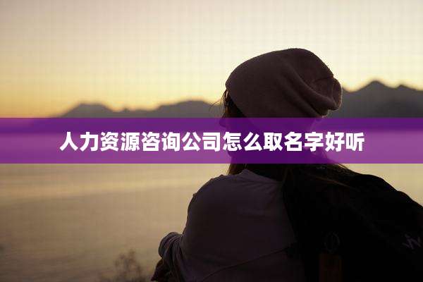 人力资源咨询公司怎么取名字好听