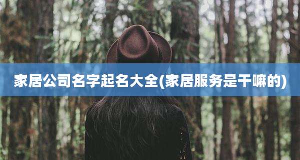 家居公司名字起名大全(家居服务是干嘛的)