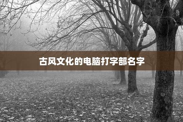 古风文化的电脑打字部名字