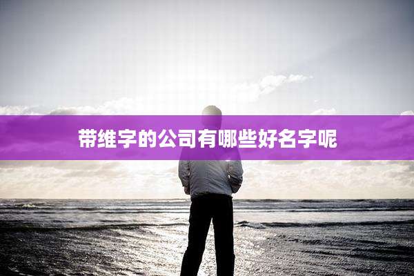 带维字的公司有哪些好名字呢
