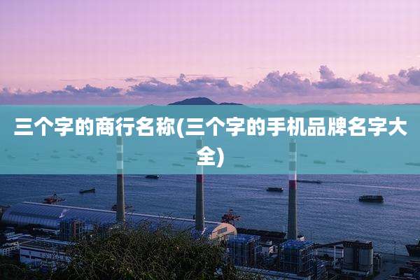 三个字的商行名称(三个字的手机品牌名字大全)