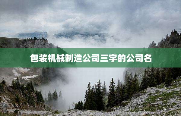 包装机械制造公司三字的公司名