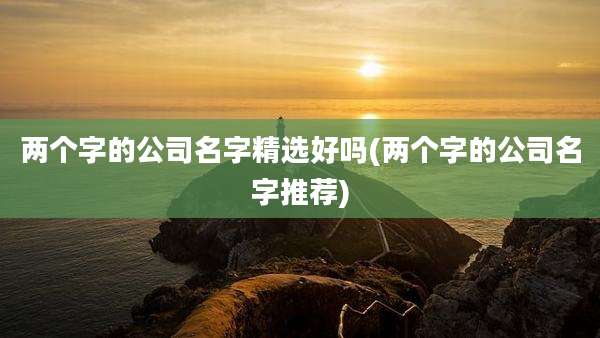 两个字的公司名字精选好吗(两个字的公司名字推荐)