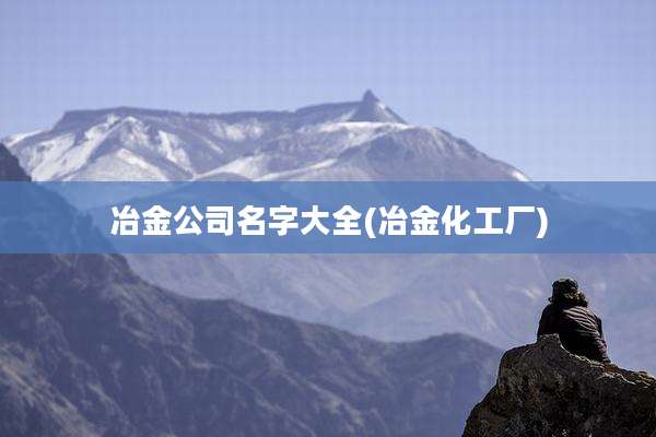 冶金公司名字大全(冶金化工厂)
