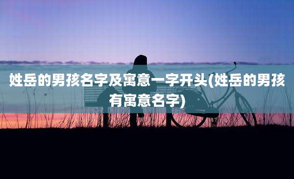 姓岳的男孩名字及寓意一字开头(姓岳的男孩有寓意名字)