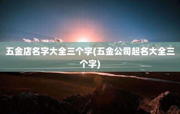 五金店名字大全三个字(五金公司起名大全三个字)