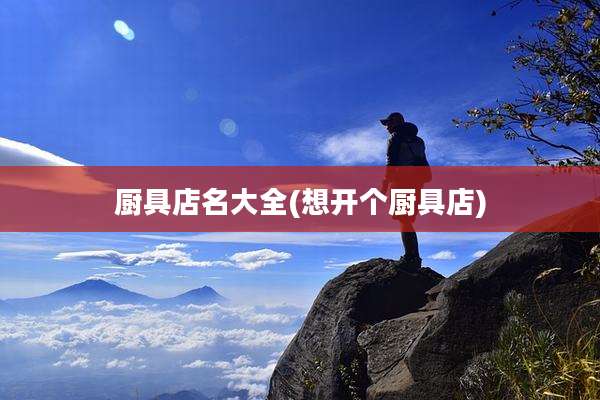 厨具店名大全(想开个厨具店)