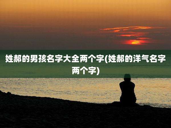姓郝的男孩名字大全两个字(姓郝的洋气名字两个字)
