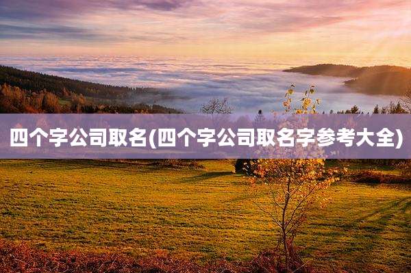 四个字公司取名(四个字公司取名字参考大全)