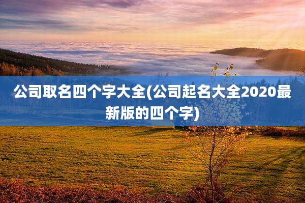 公司取名四个字大全(公司起名大全2020最新版的四个字)
